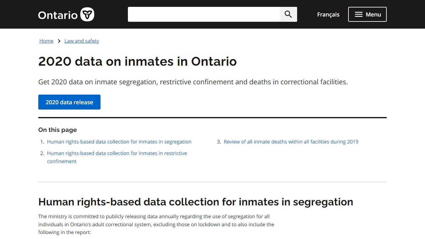 2020 data on inmates in Ontario | ontario.ca